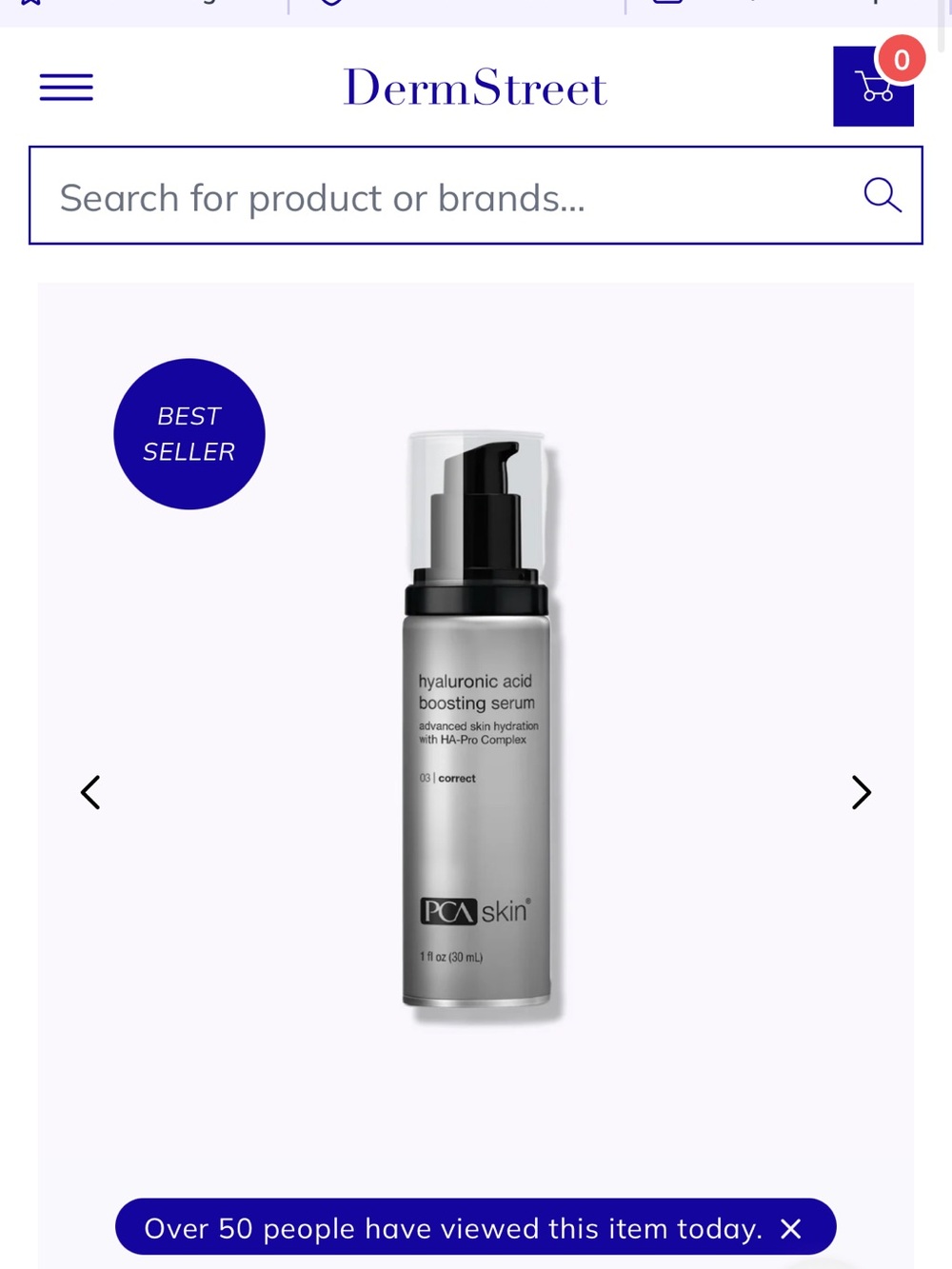 PCA SKIN Hyaluronic Acid Boosting Serum - Silver